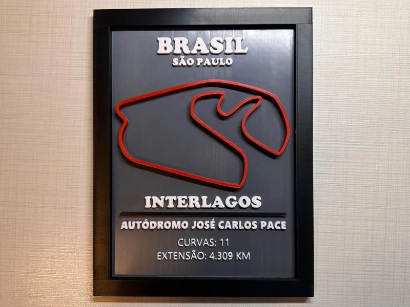 QUADRO CIRCUITO PISTA INTERLAGOS FORMULA 1 - F1
