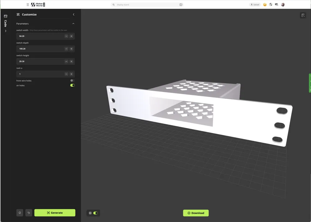 10 Inch Mini Rack Generator - Free 3D Print Model - MakerWorld