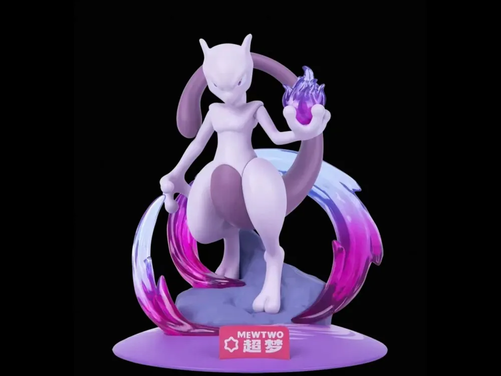 Pokemon anime figure Mewtwo model - Free 3D Print Model - MakerWorld