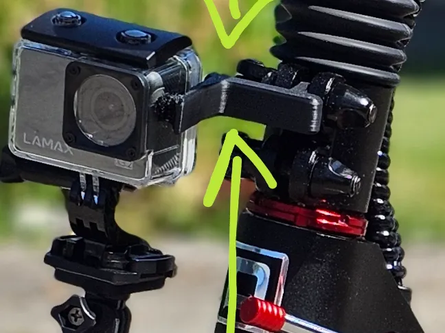 Action cam fixing arm to Dualtron Lightbar