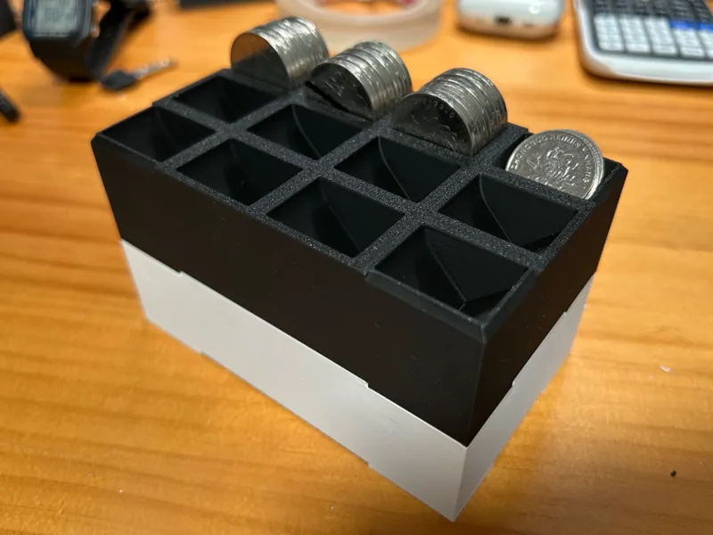 为3D打印优化的1元硬币托盘