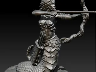 Medusa shooting a bow and arrow
