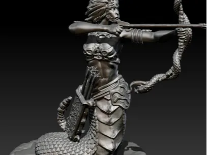 Medusa shooting a bow and arrow