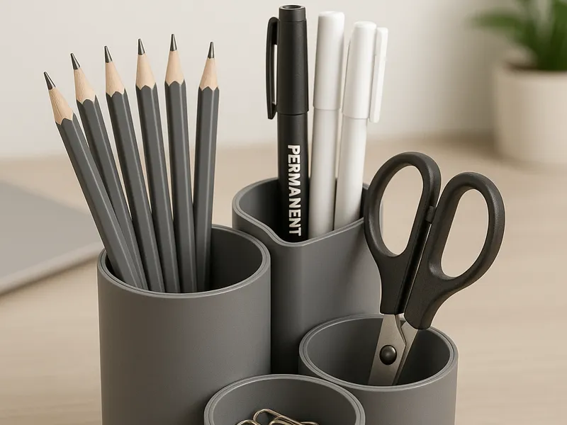 Pen and paperclip holder