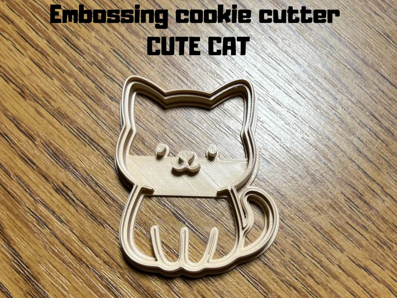 Embossing cookie cutter Kitty