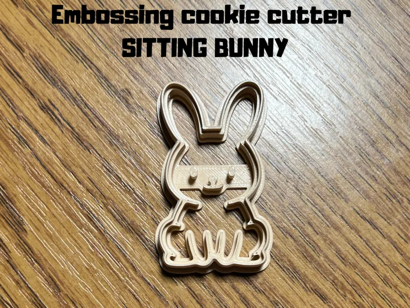 Embossing cookie cutter sitting bunny