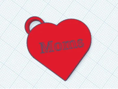 Moms Heart Keychain
