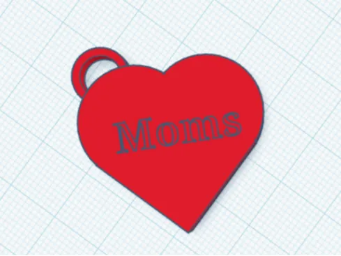 Moms Heart Keychain