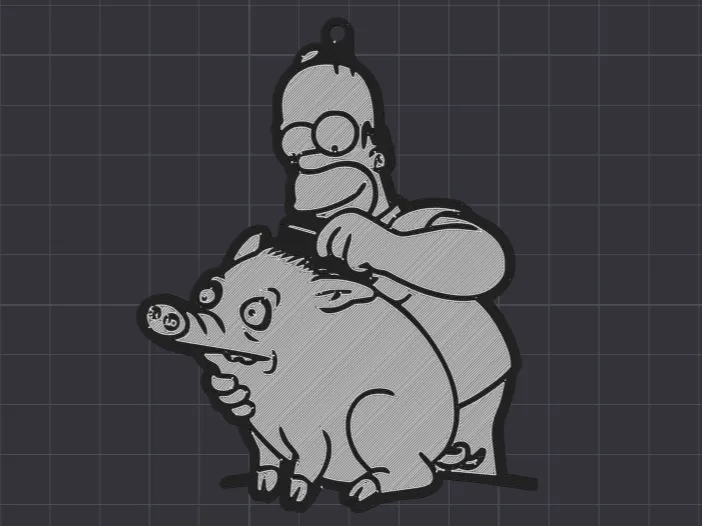 Homer Spider Pig Keychain