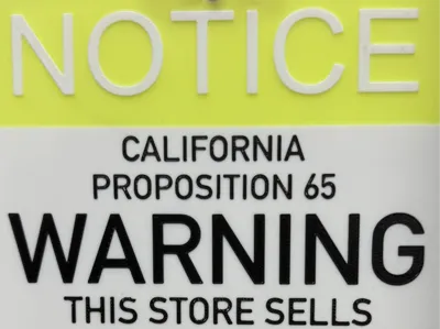 California Prop 65 Notice