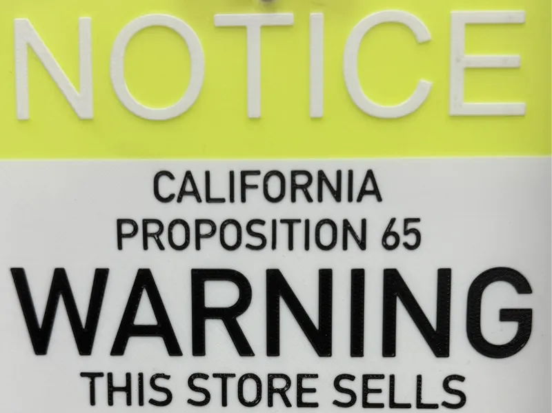 California Prop 65 Notice