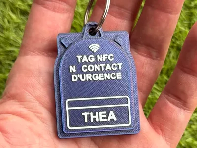NFC emergency number keychain
