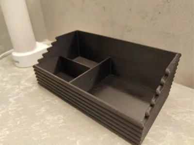 Ribbed and Tiered Bathroom Organizer
