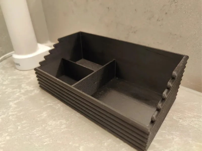 Ribbed and Tiered Bathroom Organizer
