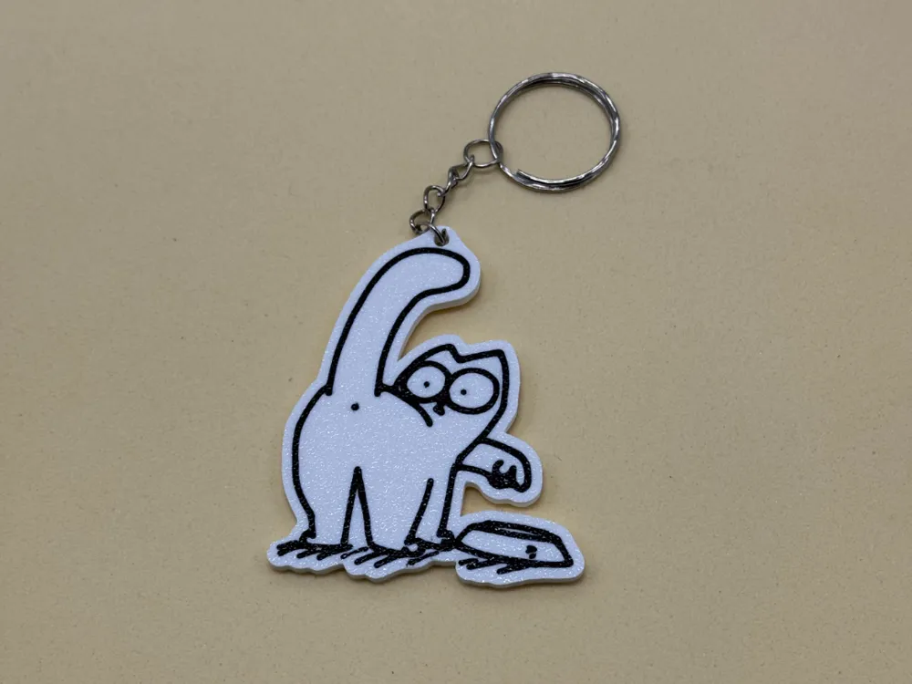 Simon Keychain Simon Cat keychain - More food by Oaktree.PT MakerWorld: Download Free ...
