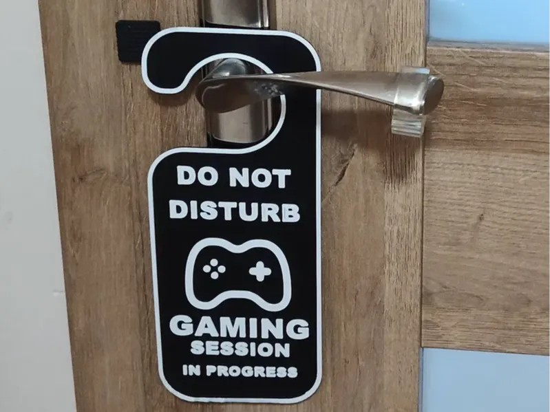 Do not disturb gaming session in progress door