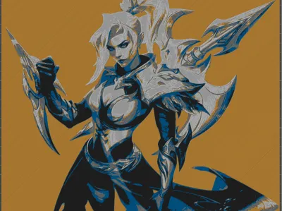 League of Legends Night Hunter Fearless Challenger Vayne Print (3-5 colors printable)