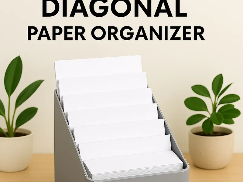 Diagonal paper organizer/displayer