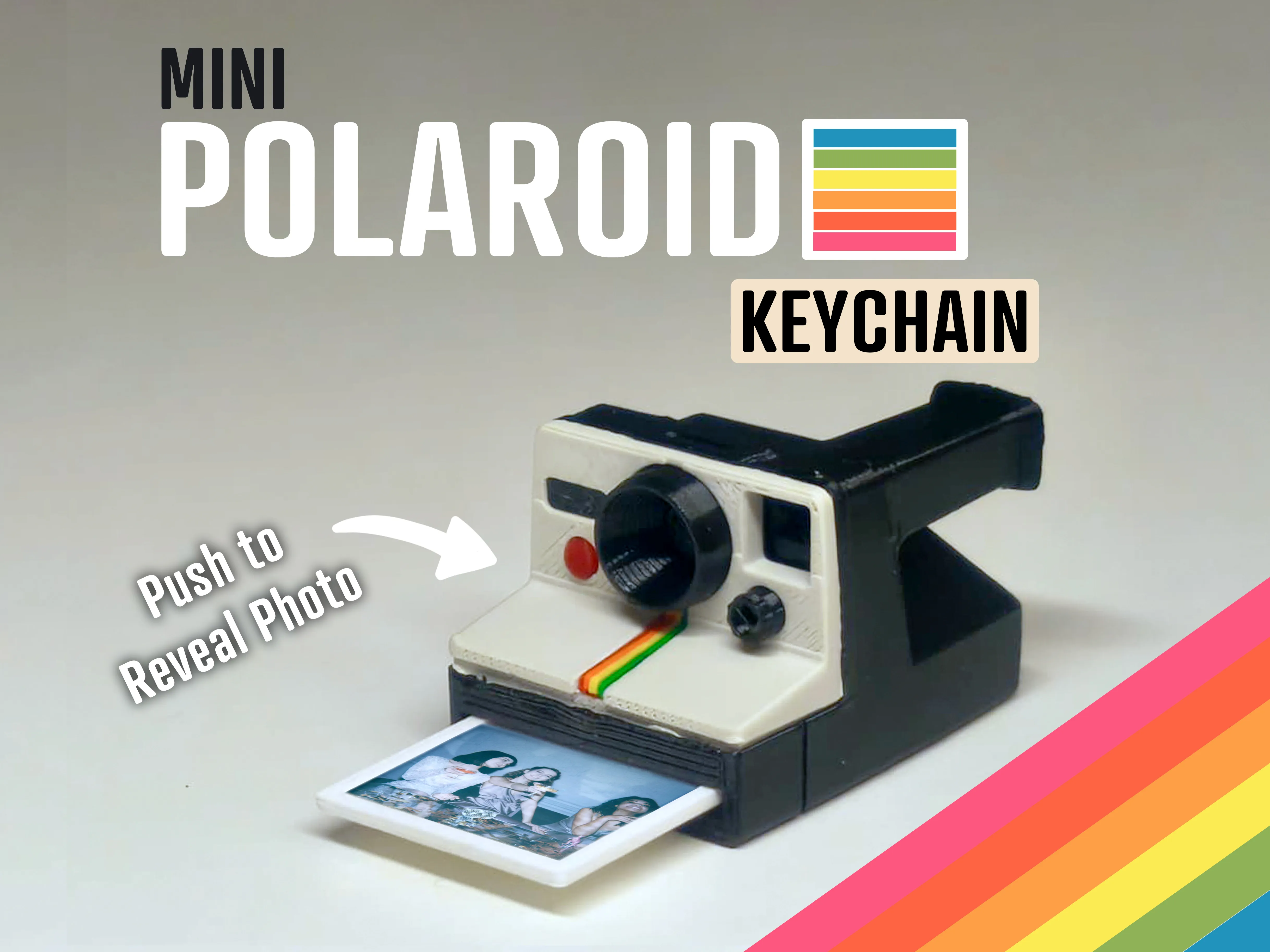 Mini Polaroid Camera Keychain - Photo Holder - Free 3D Print Model ...