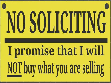 No Soliciting Sign
