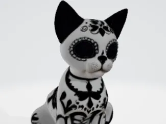 sugar skull cat