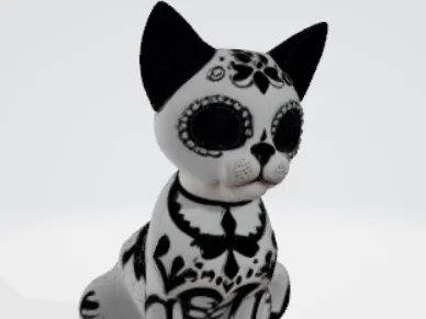 Chat calavera (tête de mort mexicaine)