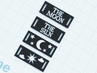 Sun and Moon Shoelace Charms Tags Labels