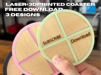 laser and 3dprinted Coaster Project