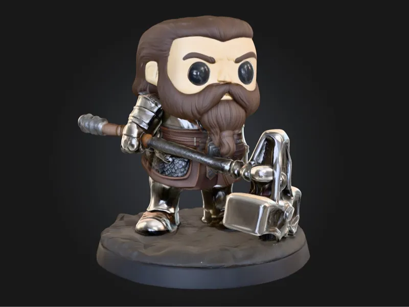 Dwarf Warrior – Funko-Inspired STL | FDM + Resin