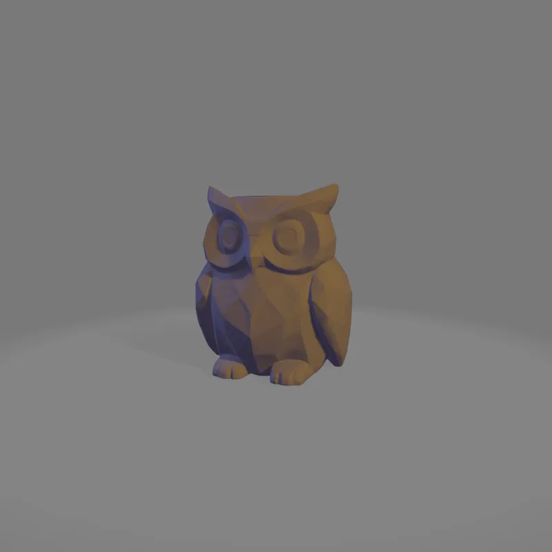 Owl Flowerpot Planter Low Poly