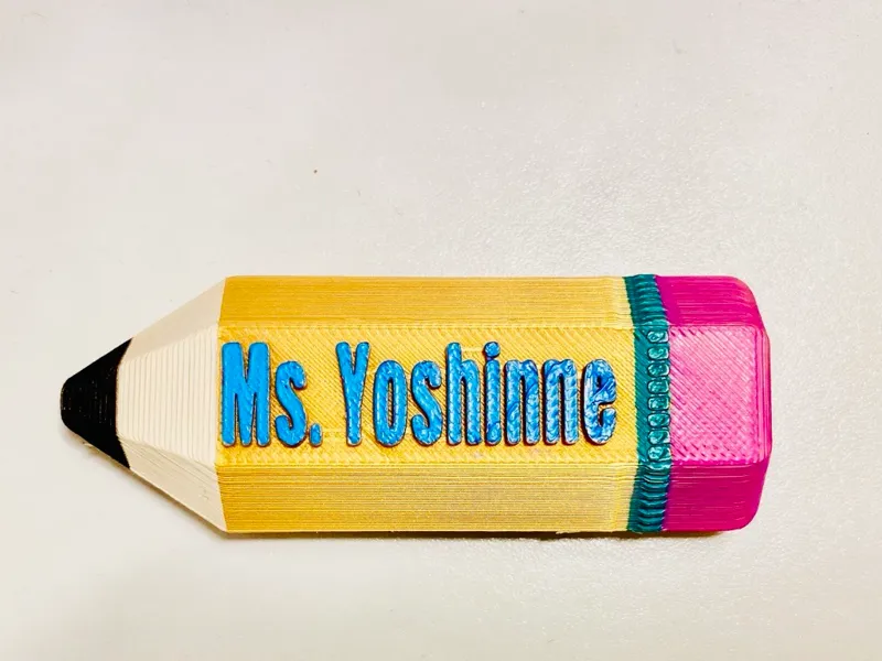 Pencil Name Tag TextEdible