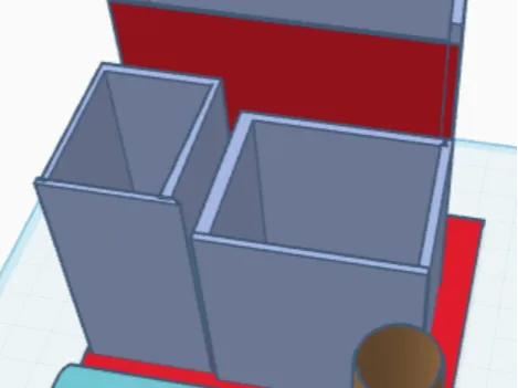 custom desk organiser with slot for pen