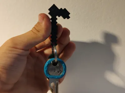Minecraft hoe keychain