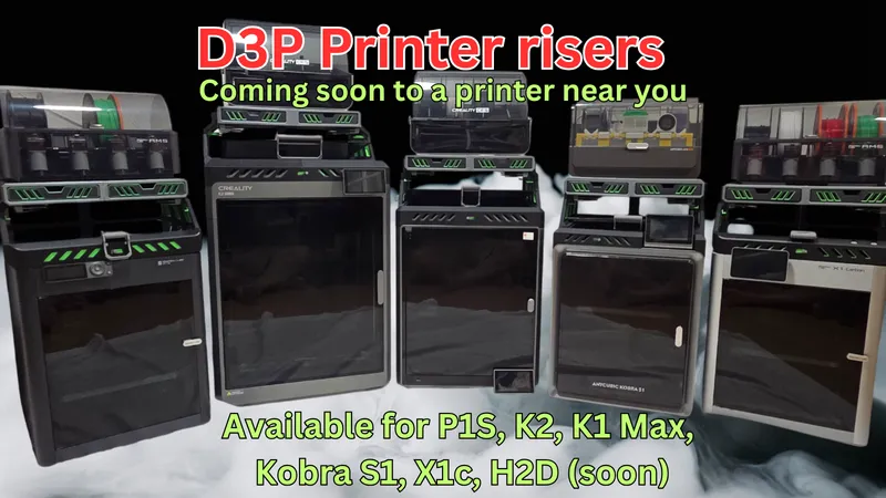 AMS and AMS HT shelf for H2D H2S H2C D3P riser - MakerWorld 3D Model ...
