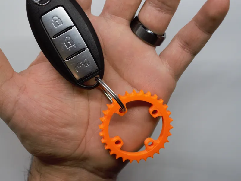 Bike crank gear keychain