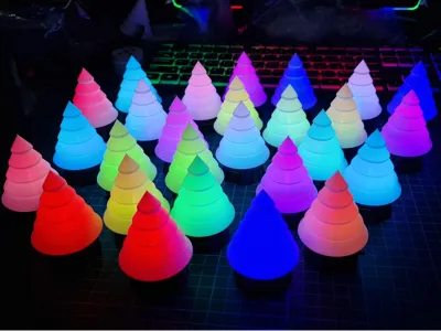 Christmas tree with color-changing light