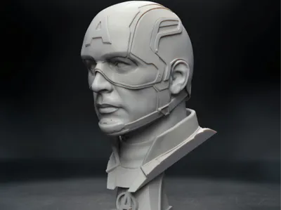 Captain america  Head Bust