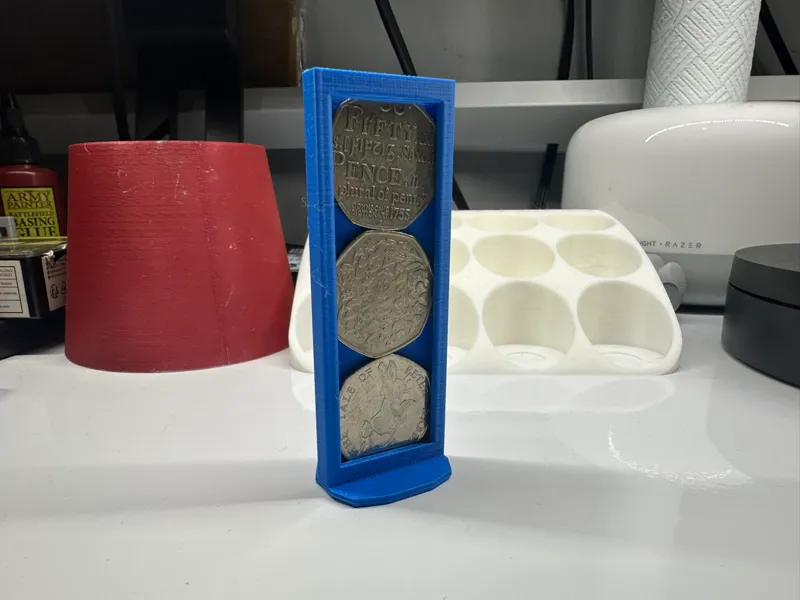 UK 50p 3 coins mini display stand