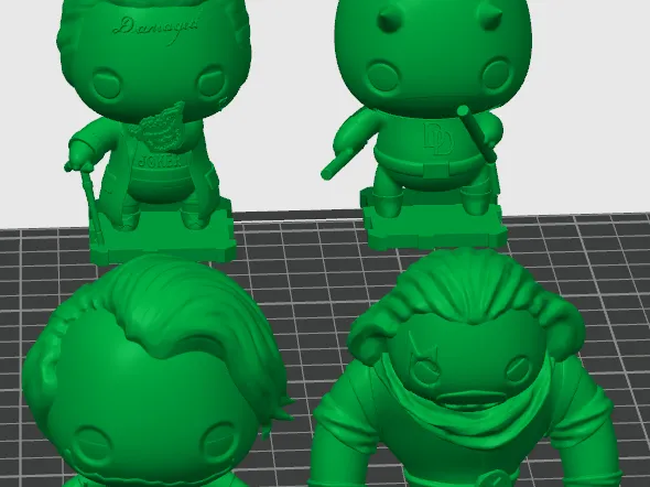 Q可爱版漫威复仇者联盟4款小丑夜魔侠主教钥匙扣手办3d打印模型