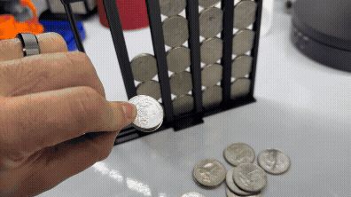 USA quarters collection display case