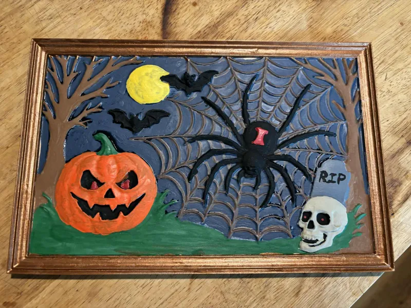 spooky relief sculpture