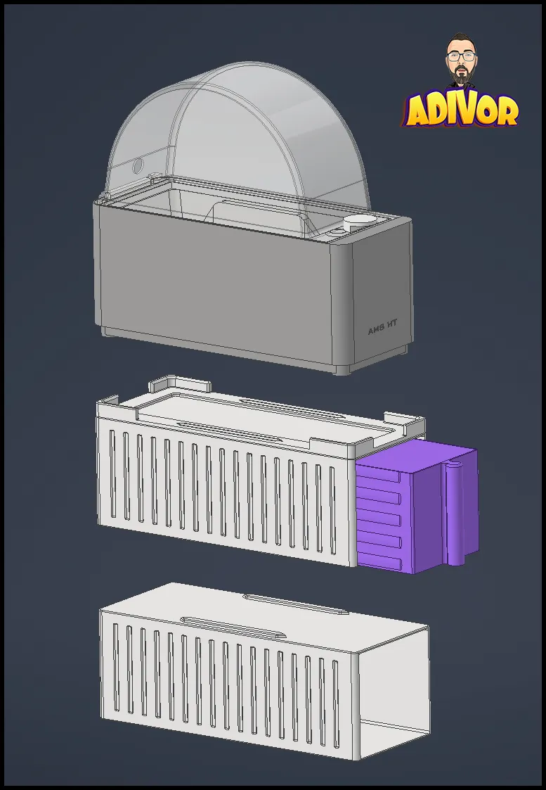 Stackable Riser Stl File Stackable Drawer Riser for BambuLab AMS HT - Free 3D Print Model ...
