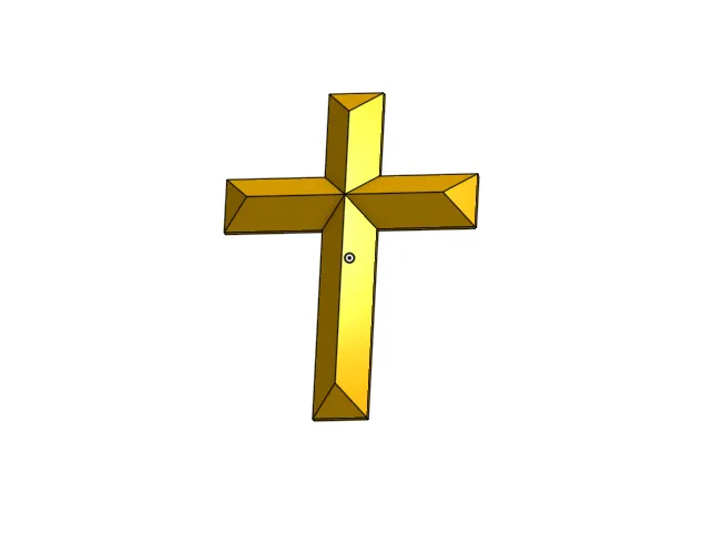 Simple Raised Chamfer Cross Wall Mount or Keychain