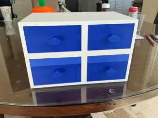 organizer with sliding cabinets no screws or glue