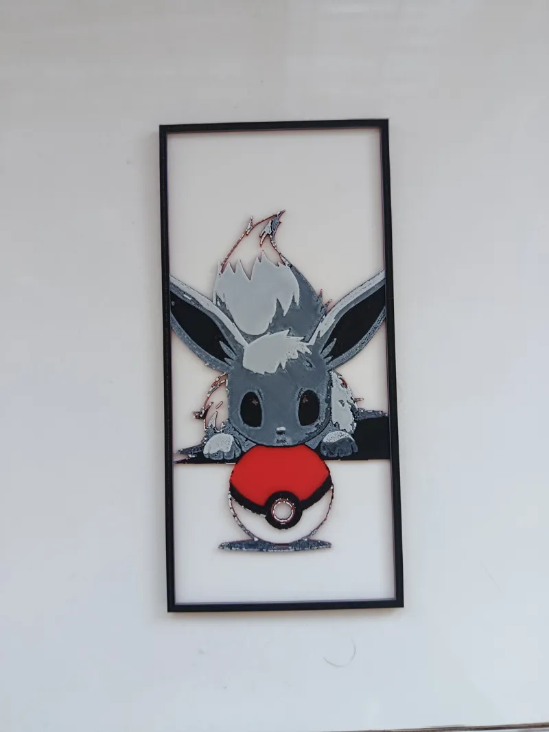 Eevee with pokeball Hueforge Art