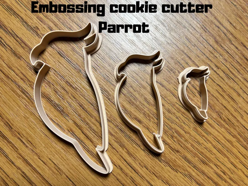 Cookie cutter parrot (3 sizes) 