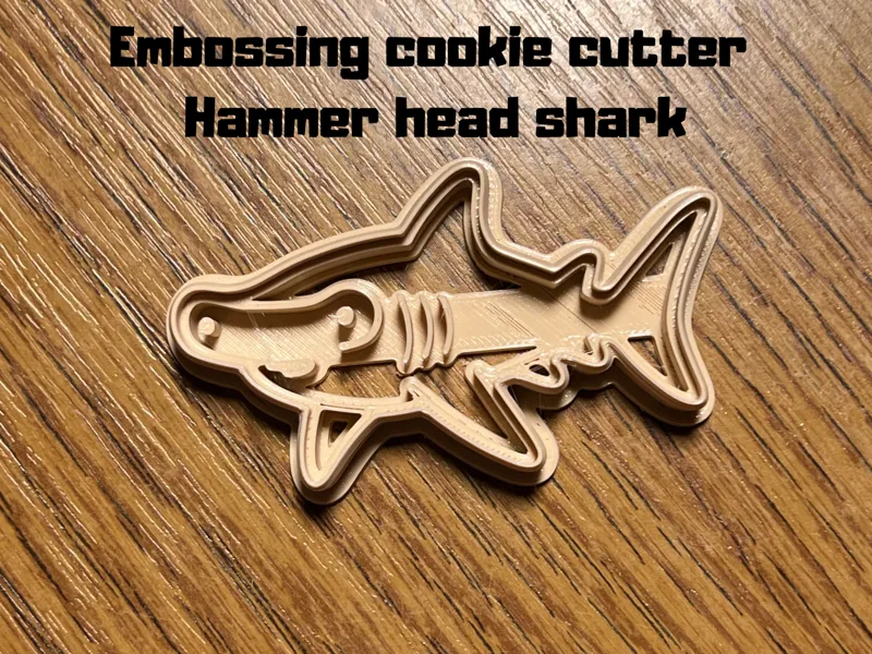 Embossing cookie cutter hammerhead shark 