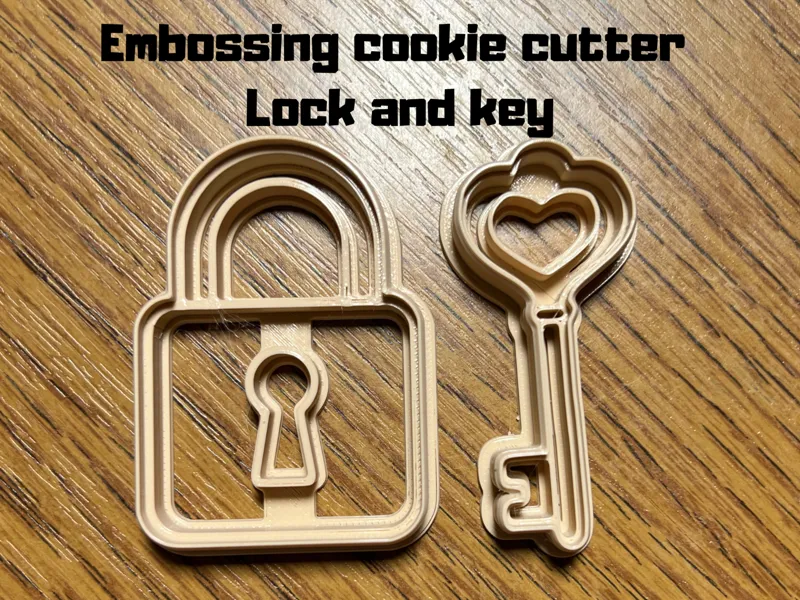 Embossing cookie cutter lock and key