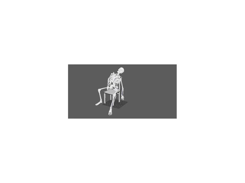 Skelton on chair by AJ