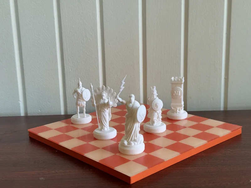 Greek Mythology  Chess Set - Mount Olypmus 5x2 Mag